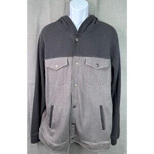Levi's Snap Button Fleece Hooded Shirt Hoodie Men's Size XL Standard Fit Gray